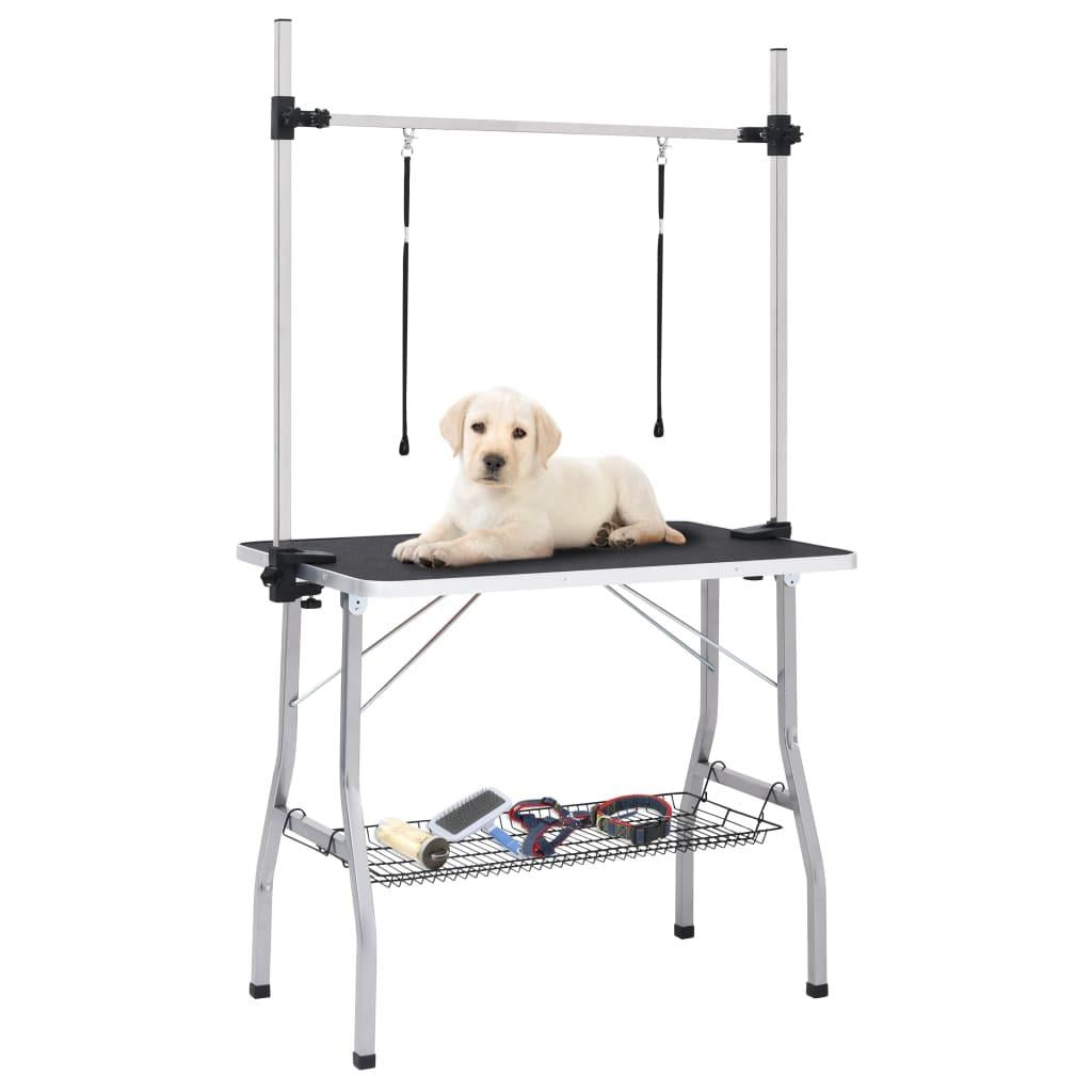 vidaXL Foldable Dog Grooming Table with Adjustable Arm - Professional Bath & Wash Station
