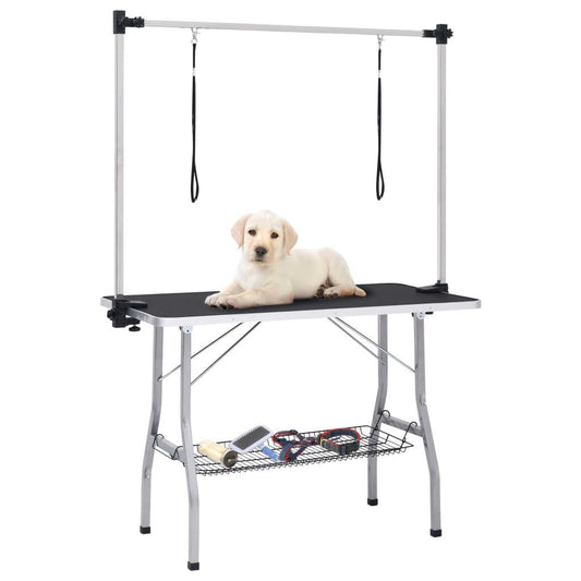vidaXL Foldable Dog Grooming Table with Adjustable Arm - Professional Bath & Wash Station