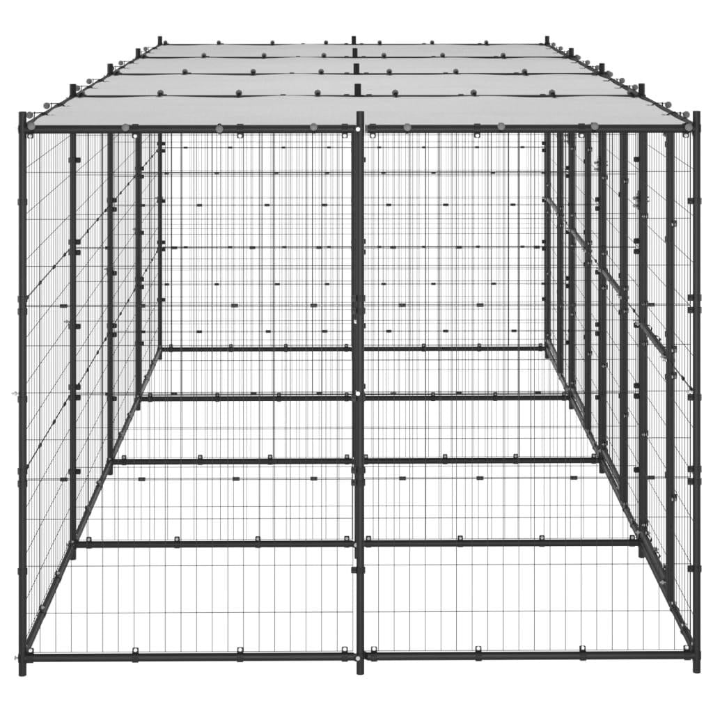 vidaXL Outdoor Dog Kennel Steel with Roof 104.2 ft²