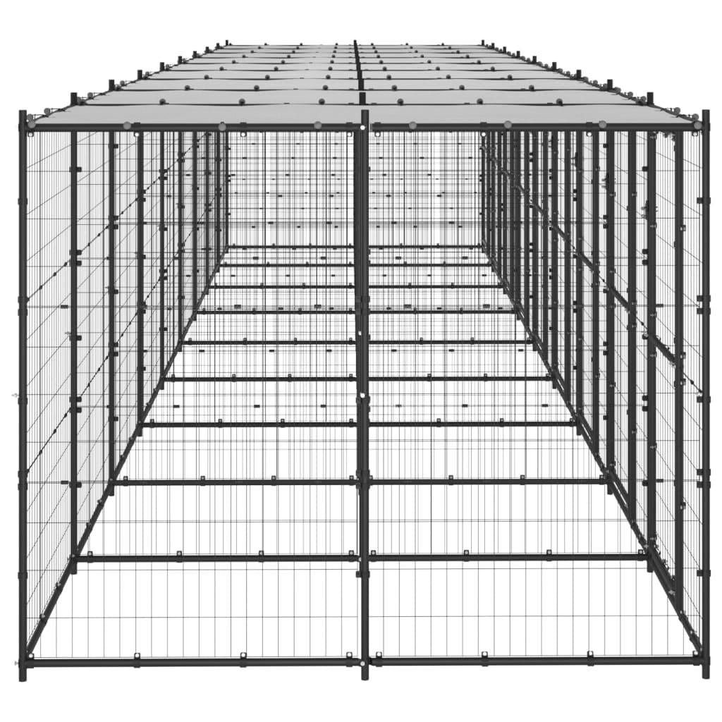 vidaXL Outdoor Dog Kennel Steel with Roof 234.4 ft²