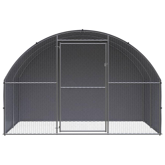 vidaXL Outdoor Chicken Coop 9.8'x6.6'x6.6' Galvanized Steel.
