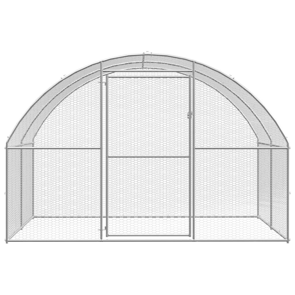 vidaXL Outdoor Chicken Coop 9.8'x6.6'x6.6' Galvanized Steel.