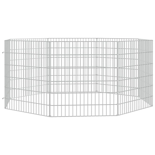 vidaXL Free Range Animal Enclosure 8-Panel 21.3"x23.6" Galvanized Iron