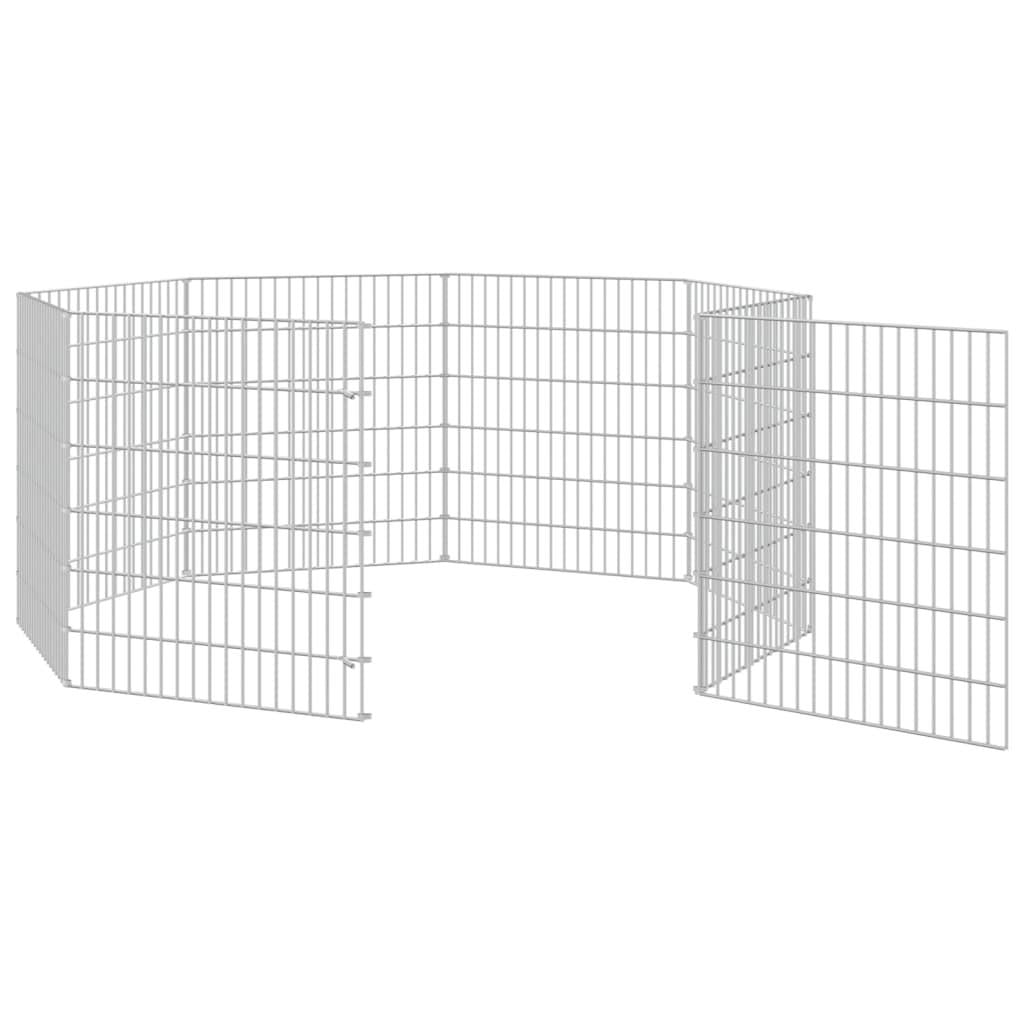 vidaXL Free Range Animal Enclosure 8-Panel 21.3"x23.6" Galvanized Iron.