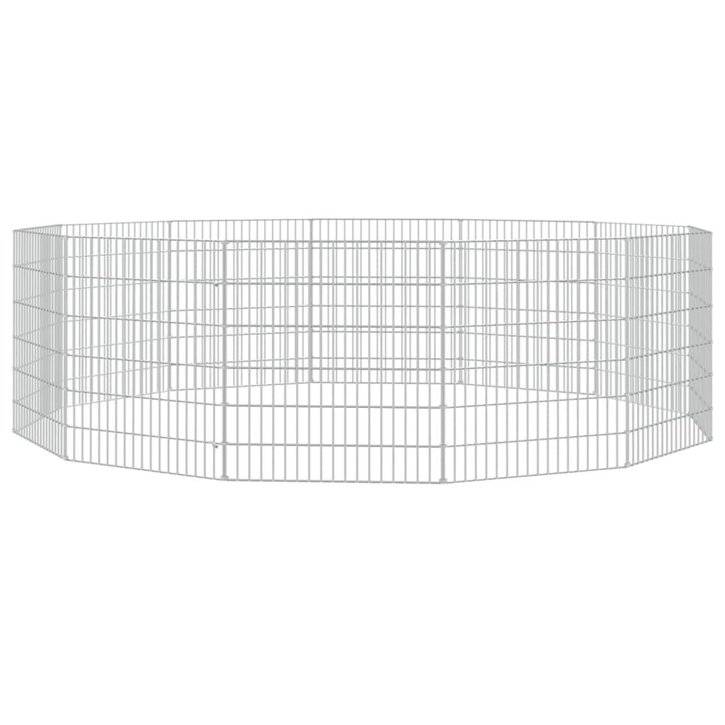 vidaXL Free Range Animal Enclosure 12-Panel 21.3"x23.6" Galvanized Iron.