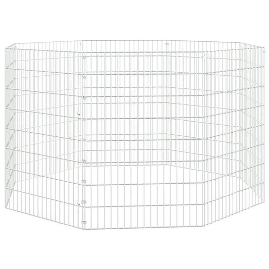 vidaXL Free Range Animal Enclosure 8-Panel 21.3"x31.5" Galvanized Iron.