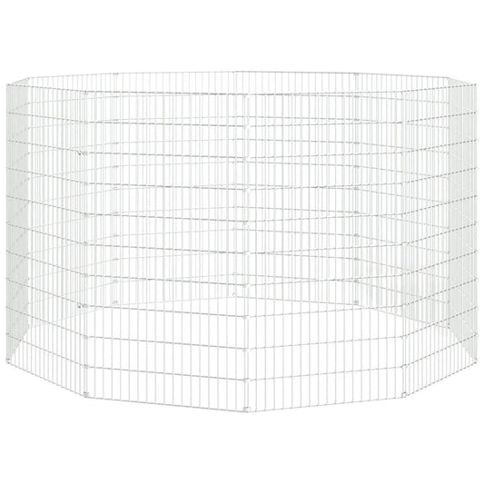 vidaXL Free Range Animal Enclosure 10-Panel 21.3"x39.4" Galvanized Iron.
