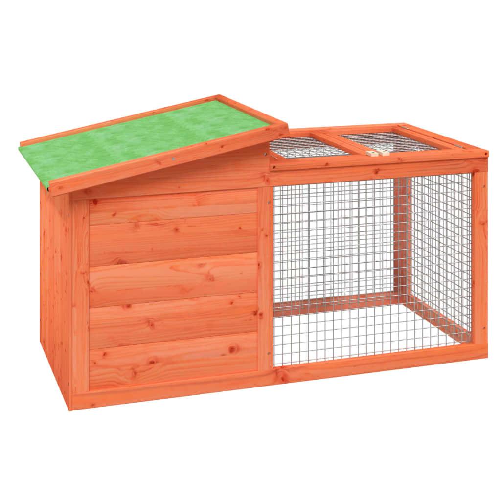 vidaXL Rabbit Hutch Brown 39.6"x21.3"x21.7" Solid Wood Pine.