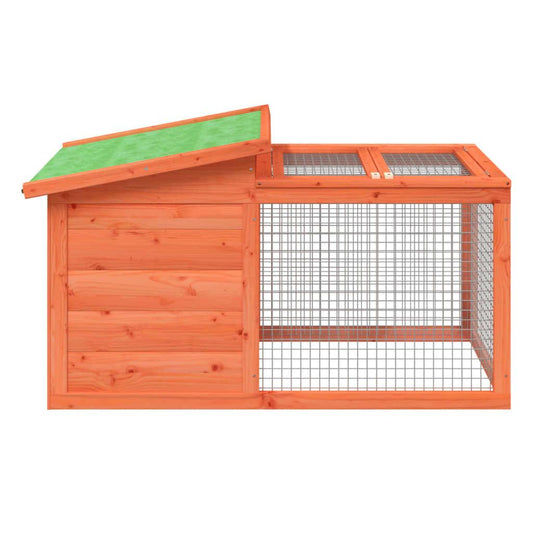 vidaXL Rabbit Hutch Brown 39.6"x21.3"x21.7" Solid Wood Pine.