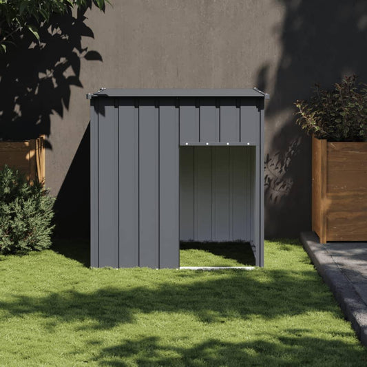 vidaXL Dog House with Roof Outdoor Dog Kennel Animal House Galvanized Steel