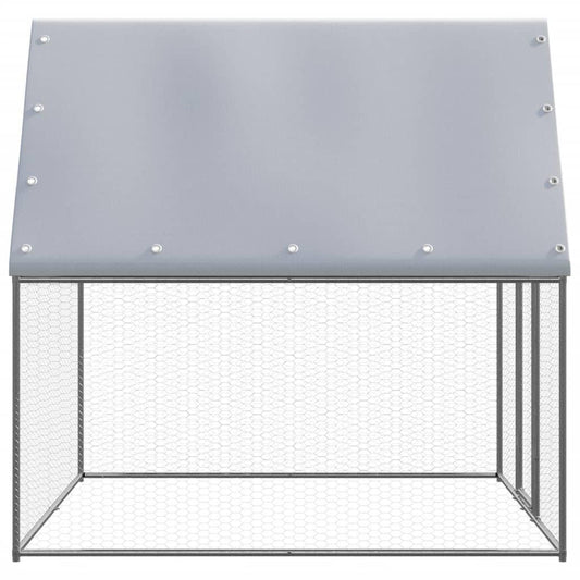 vidaXL Chicken Cage Silver and Gray 6.6�x6.6�x6.6� Galvanized Steel.