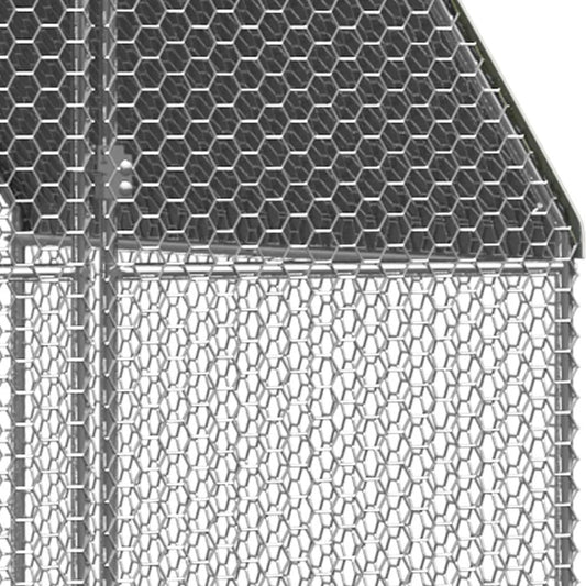 vidaXL Chicken Cage 6.6'x39.4'x6.6' Galvanized Steel.
