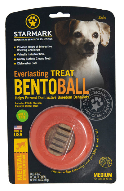 Starmark Everlasting Treat Bento Ball Dog Chew Toy, MD