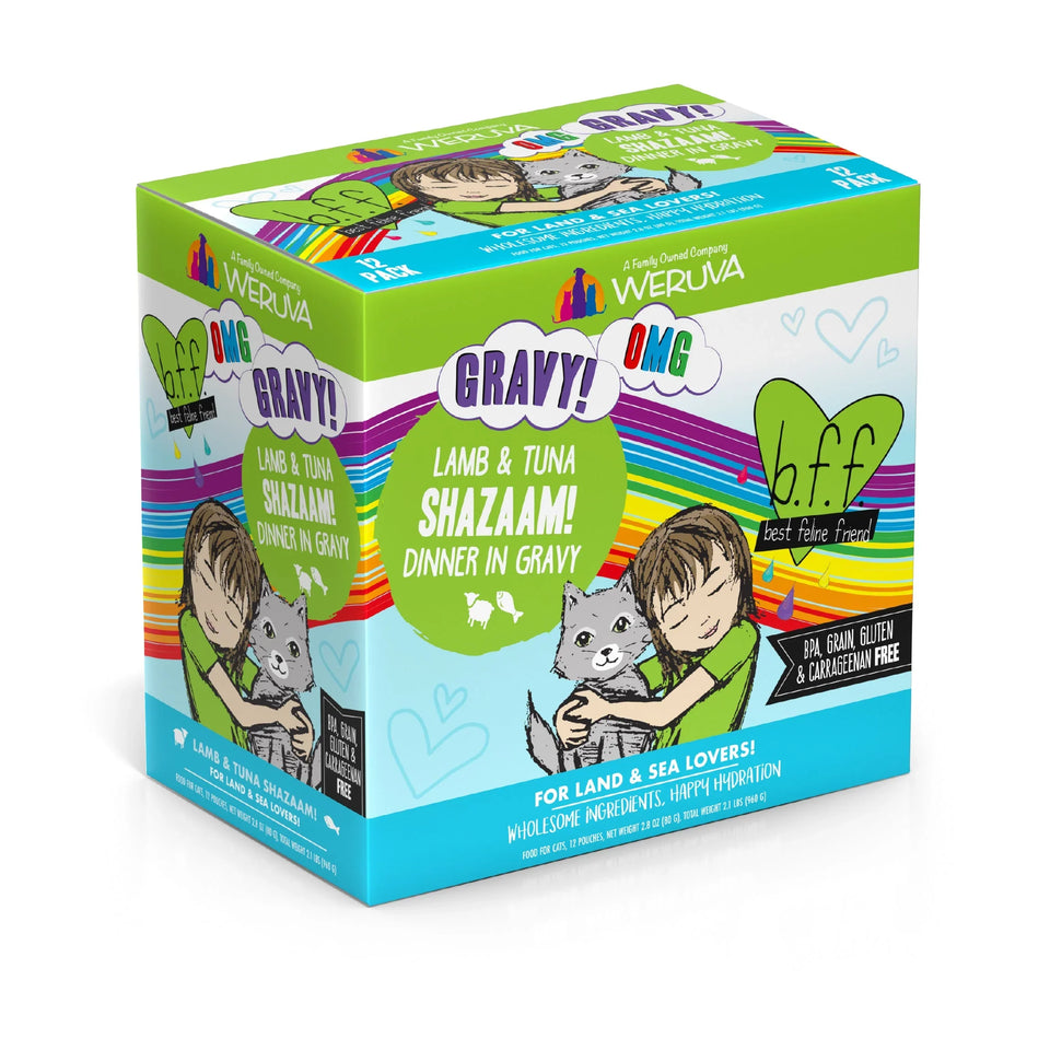 BFF OMG Shazaam! Wet Cat Food - Lamb and Tuna in Gravy, 2.8 oz, 12 ct