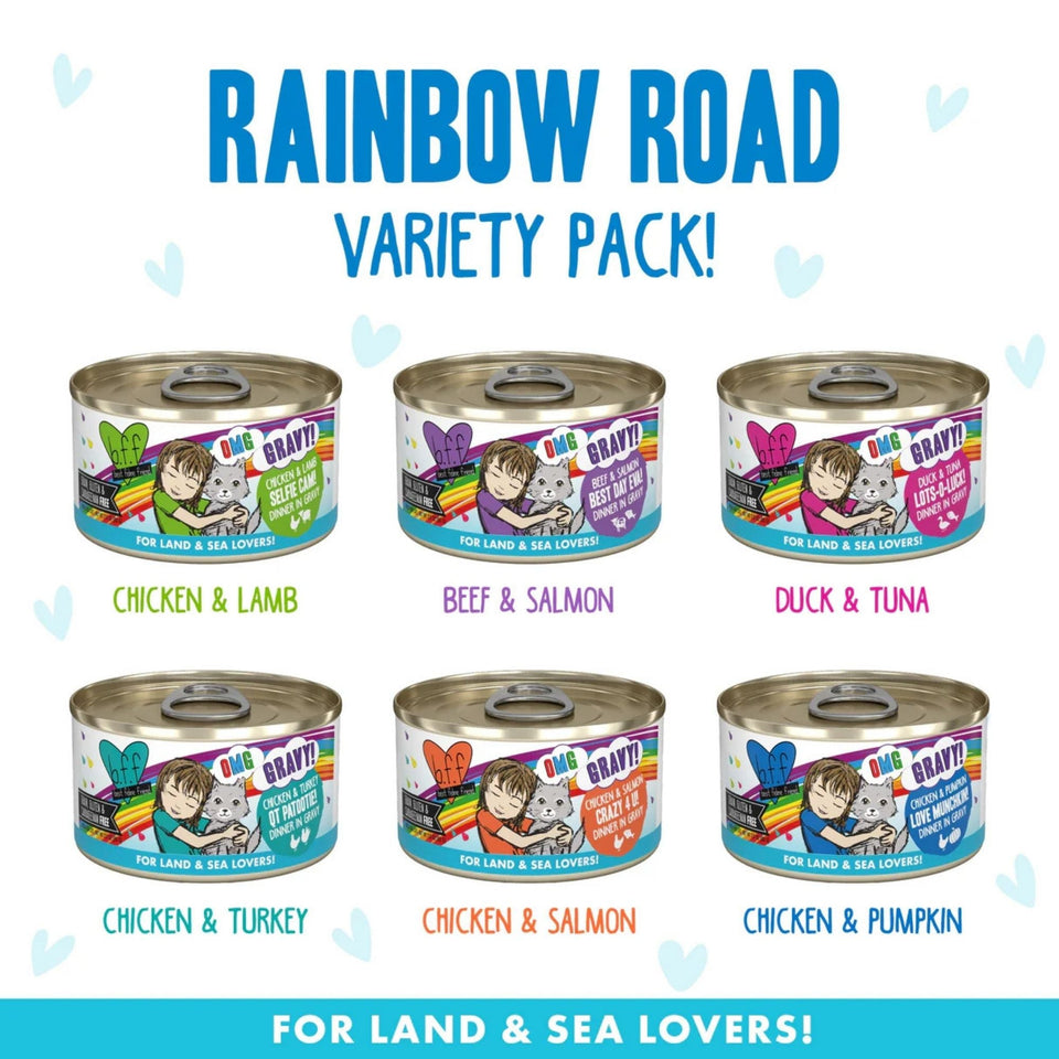 BFF Cat Omg Rainbow Road Variety Pack 2.8oz.(Case of 12)
