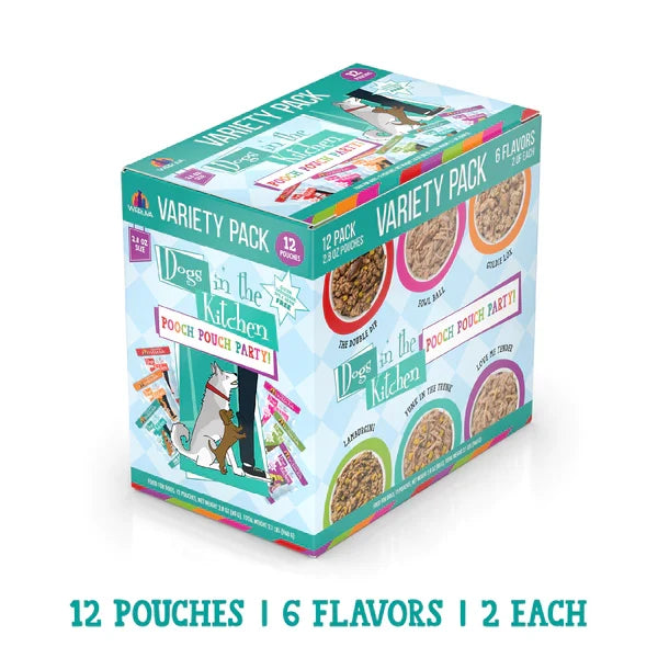 Dogs in The Kitchen Variety Pooch Party 2.8 oz. Pouch 12 ct