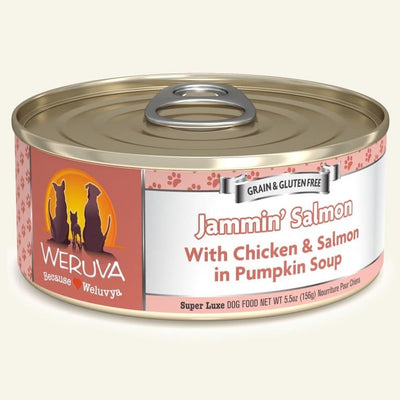 Weruva Dog Jammin Salmon with Chicken and Salmon in Pumpkin Soup 5.5oz. Case Of 24