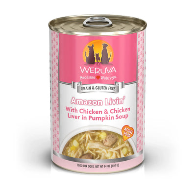 Weruva Dog Amazon Liver With Chicken And Chicken Liver in Pumpkin Soup, 14 oz each, Case of 12