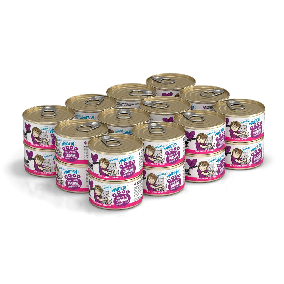 BFF Cat Twosome Dinner Wet Cat Food - Tuna & Tilapia in Gelee, 3 oz Can 24 ct