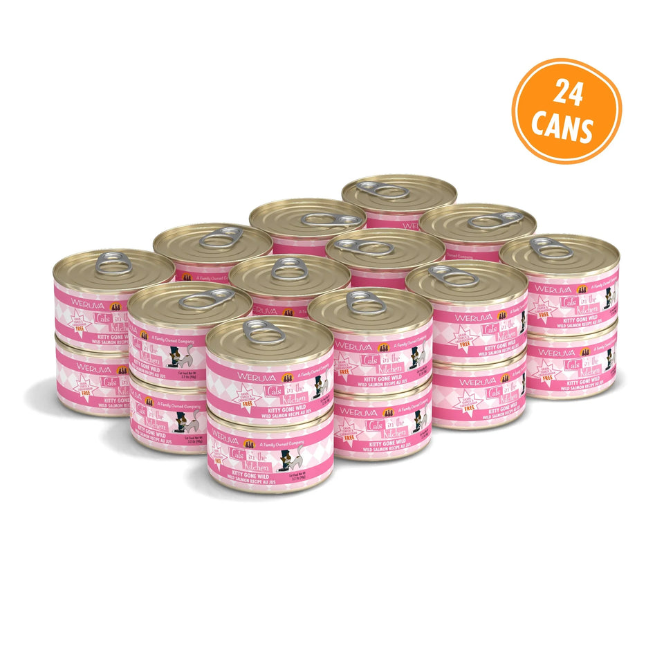 Cats in The Kitchen Kitty Gone Wild, Wild Salmon Recipe, 3.2 oz 24 ct
