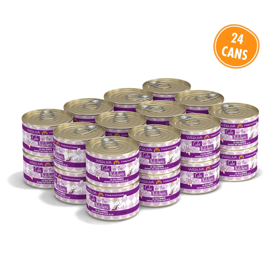 Cats in The Kitchen La Isla Bonita Mackerel and Shrimp Recipe, 6 oz 24 ct