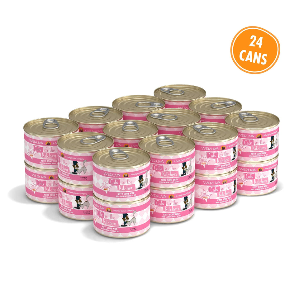 Cats in The Kitchen Kitty Gone Wild, Wild Salmon Recipe, 6 oz 24 ct