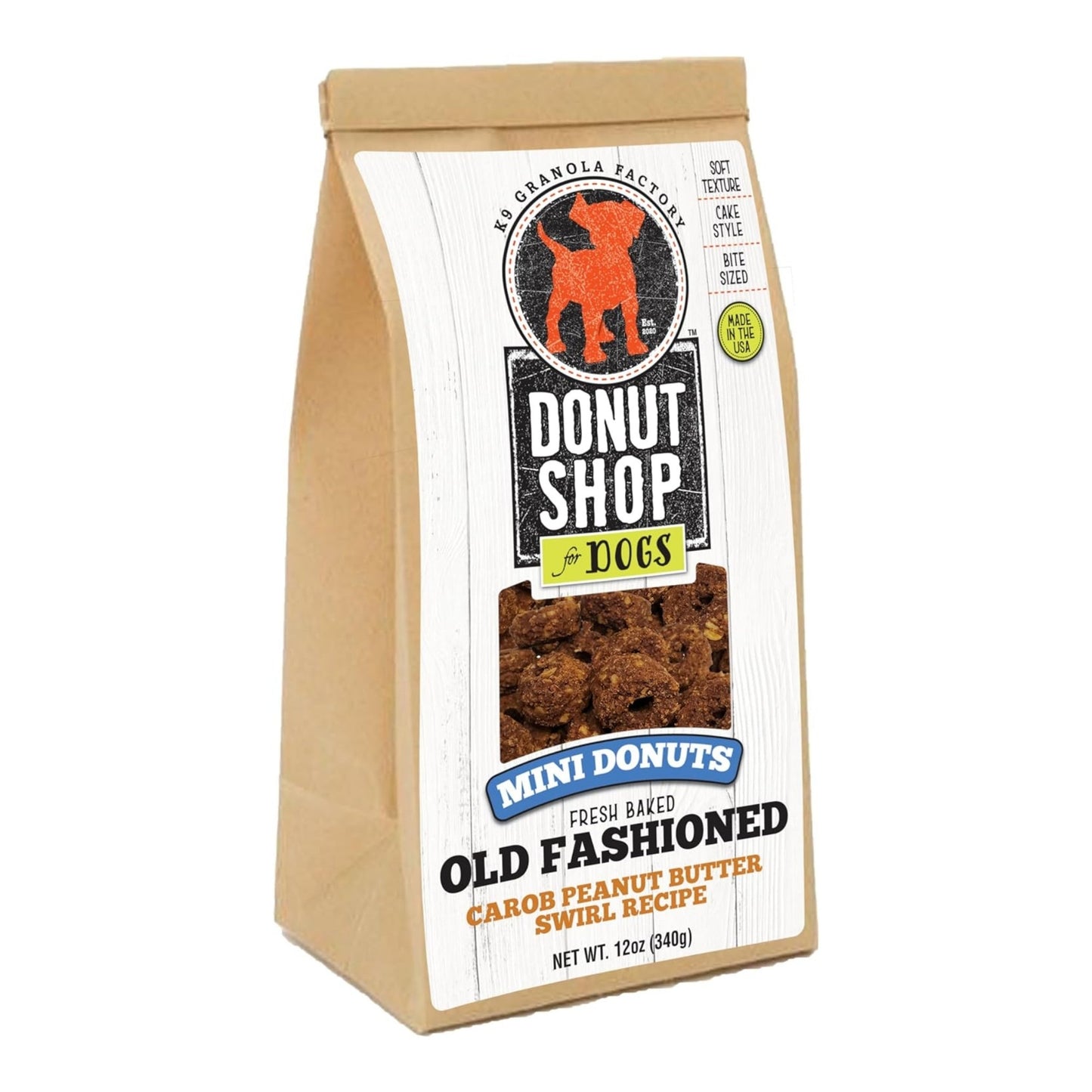 K9 Granola Mini Donuts, Carob Peanut Butter Swirl, 12 oz