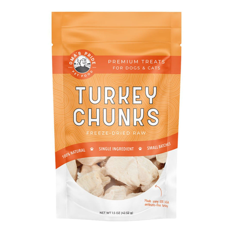 Oma'S Pride Dog Freeze-Dried Turkey Breast Chunks 1.5Oz