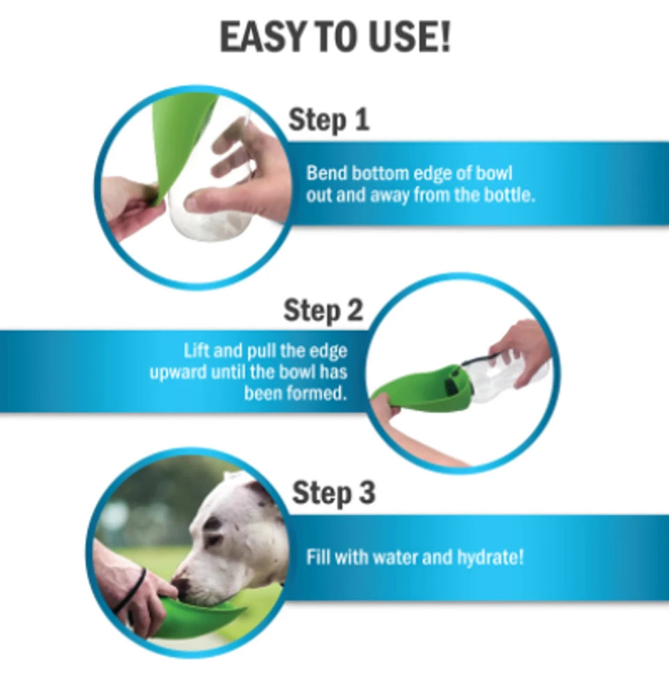 Flipo Fold-A-Bowl Portable Dog Water Bottle and Bowl, 26 oz, view 8