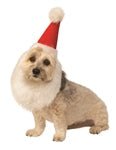 Rubies Santa Hat with Beard Small-Medium - Pets Perfect