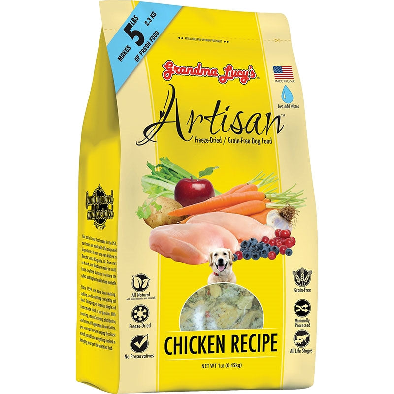Grandma Lucys Dog Freeze-Dried Artisan Grain-Free Chicken 1 lb
