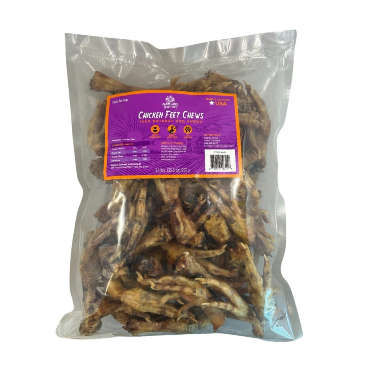 Farmland Traditions Chicken Feet Dog Treats 1ea/2.1 lb - Pets Perfect