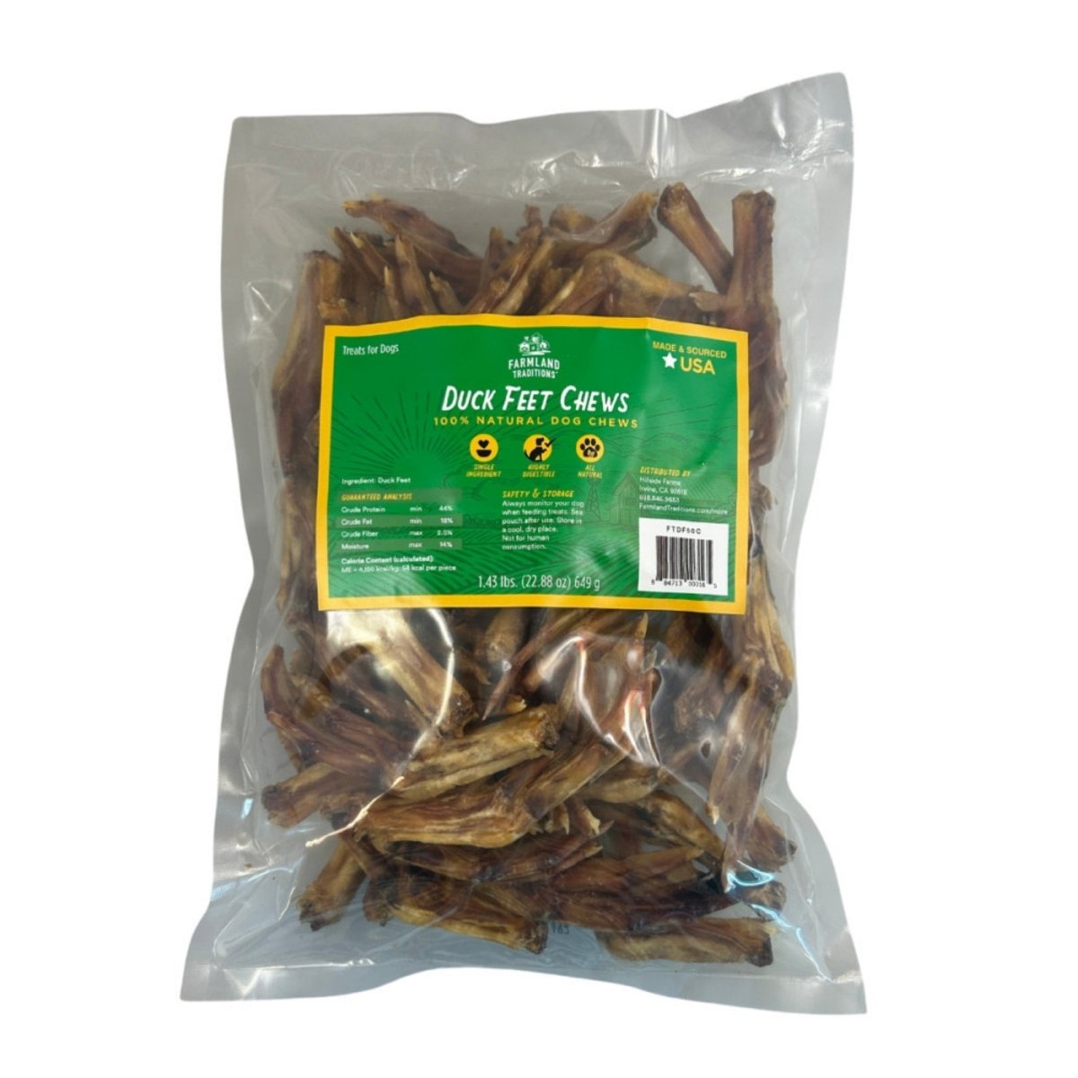 Farmland Traditions Duck Feet Dog Treats 1ea/1.43 lb - Pets Perfect
