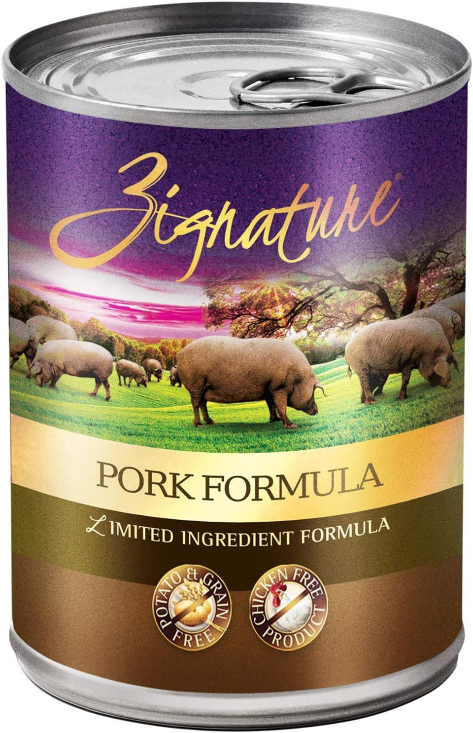 Zignature Canned Pork Wet Dog Food, 13 oz, Case of 12