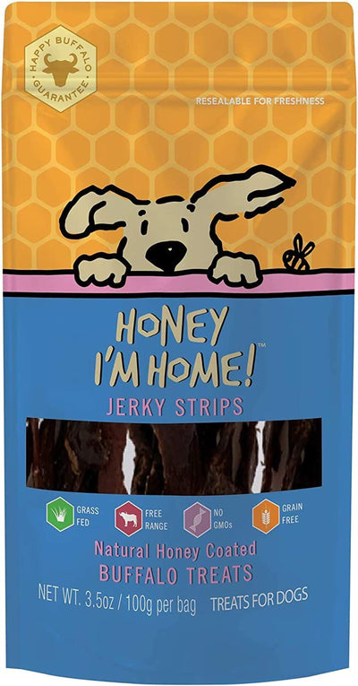 Honey I'm Home Dog Buffalo Jerky Strips 3.5 oz