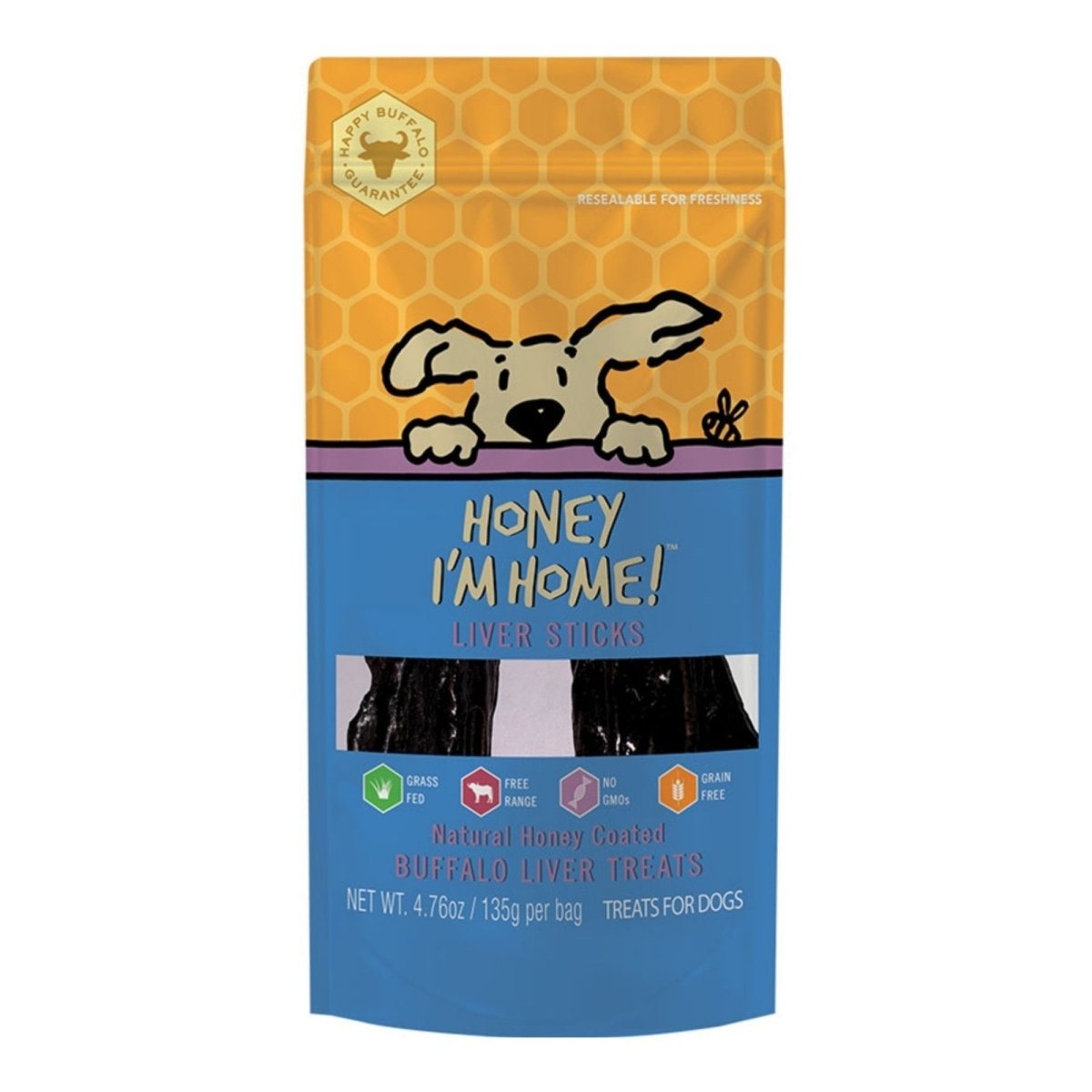 Honey I'm Home Buffalo Liver Sticks – High Protein Treat | 4.76 oz Bag - Pets Perfect