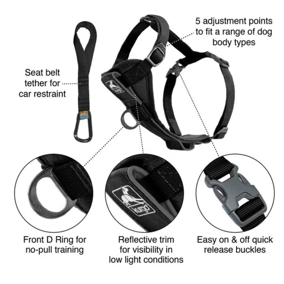 Kurgo Dog Tru Fit Dog Harness Quick Release Black Large, view 2