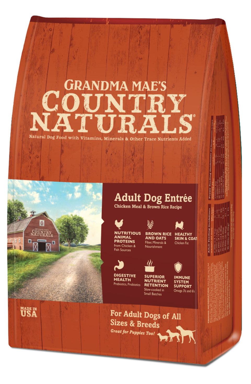 Grandma Mae's Country Naturals Premium All Natural Adult Dry Dog Food Chicken & Rice, 4 lb