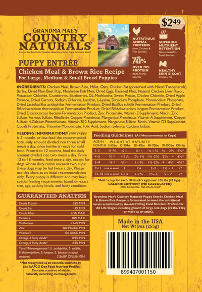 Grandma Maes Country Naturals Premium All Natural Puppy Trial Food 9 oz