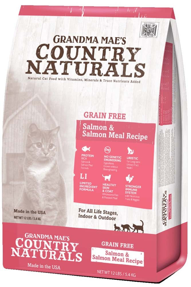 Grandma Mae's Country Naturals Grain-Free Dry Cat Food Salmon, 3 lb
