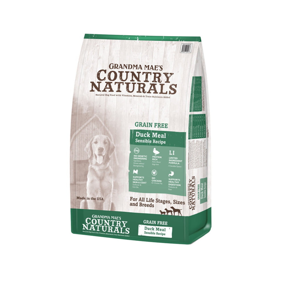 Grandma Mae's Country Naturals Grain-Free LID Dry Dog Food Duck Meal Sensible, 4 lb
