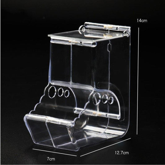 Transparent Plastic Hamster Feeder Food Box - Innovative Fixable Design.