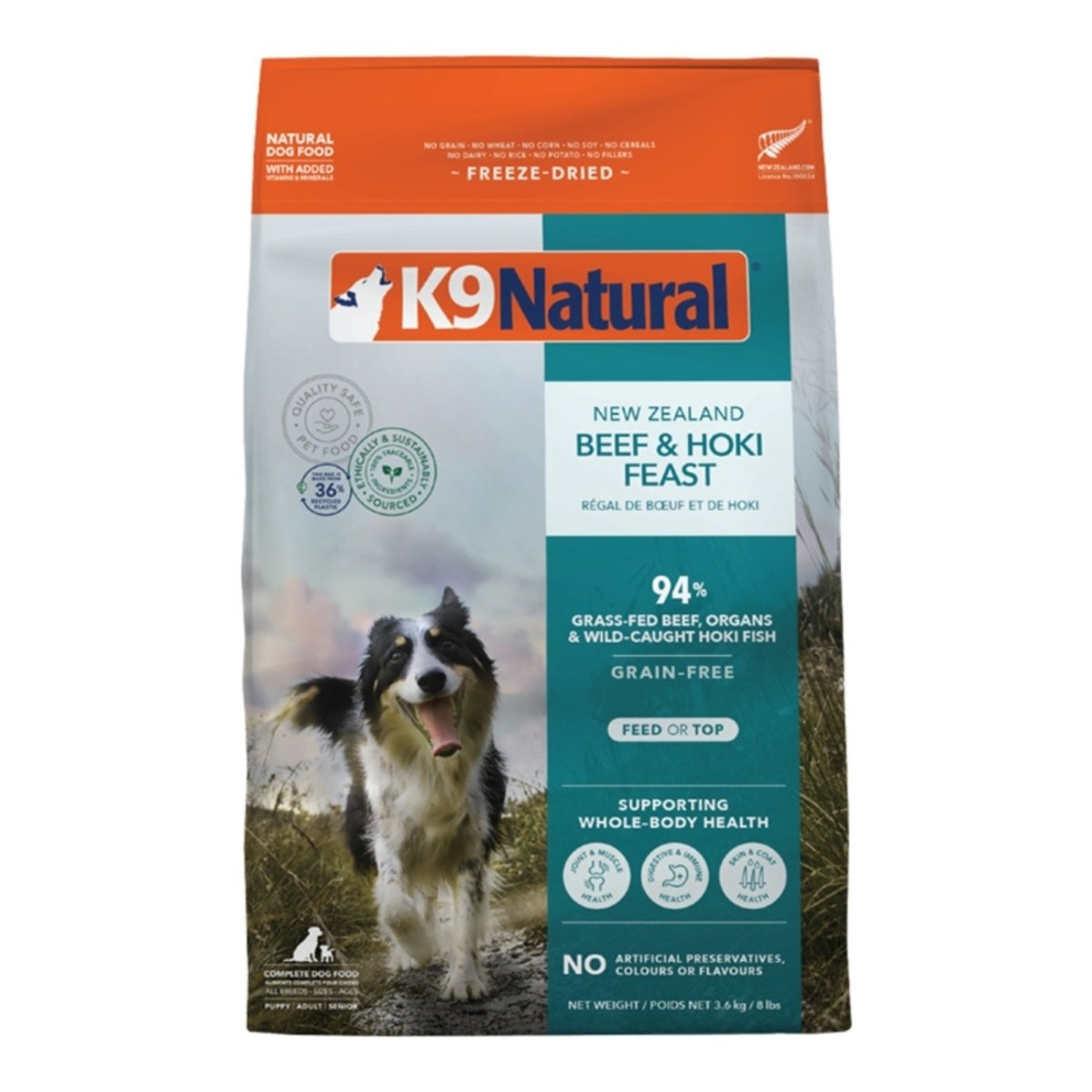 K9 Natural Dog Freeze Dried Beef & Hoki 8Lb - Pets Perfect