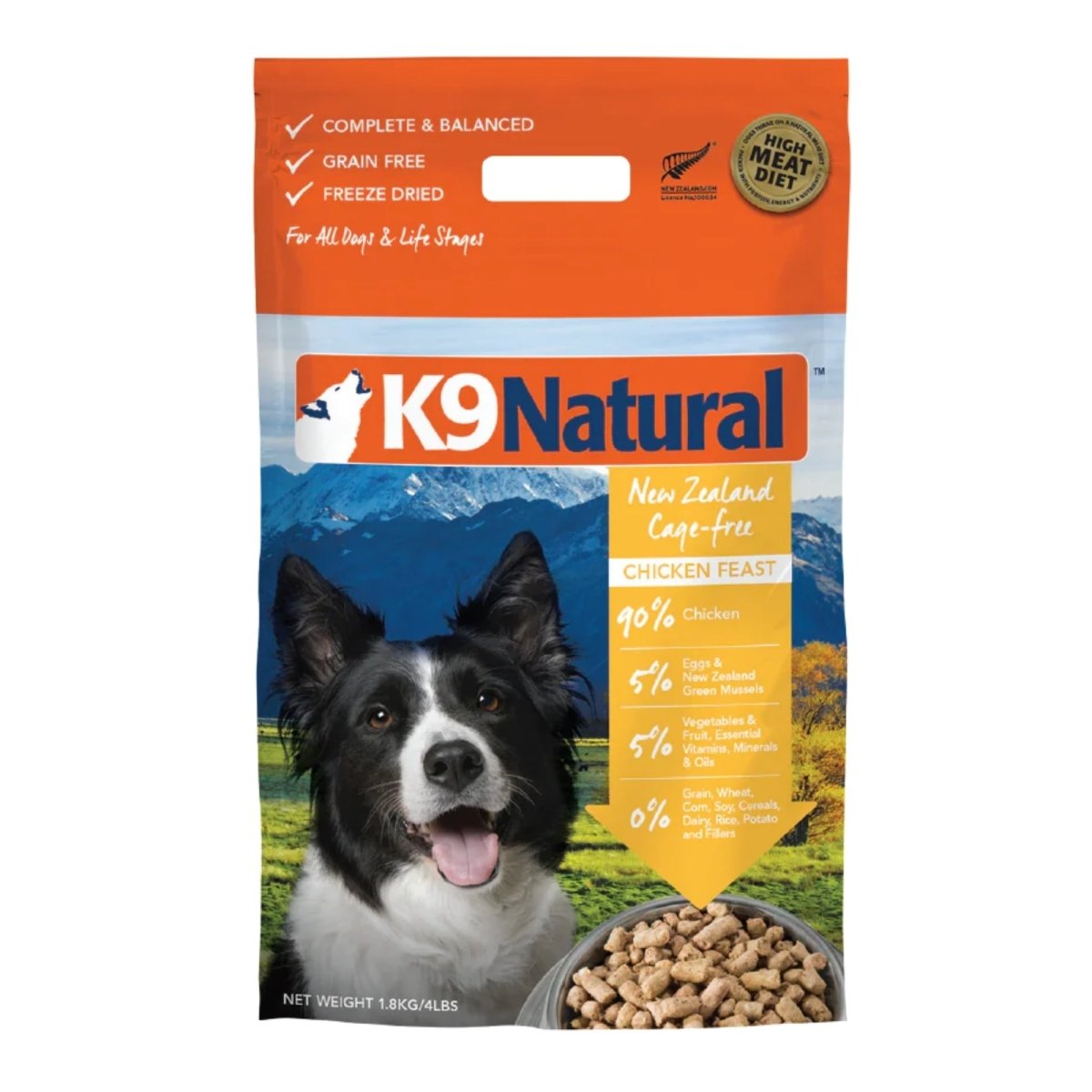 K9 Natural Dog Freeze - Dried Chicken 4Lb - Pets Perfect