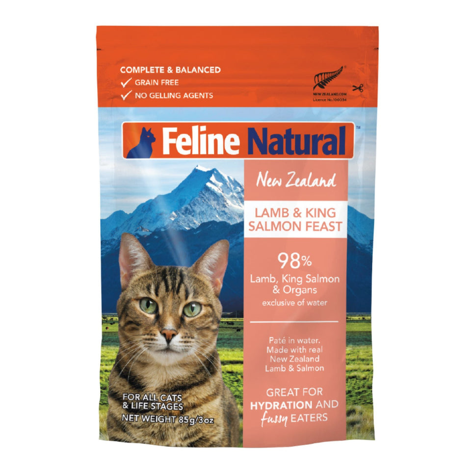 Feline Natural Cat Grain-Free Lamb Salmon 3 oz. Pouch 12 ct