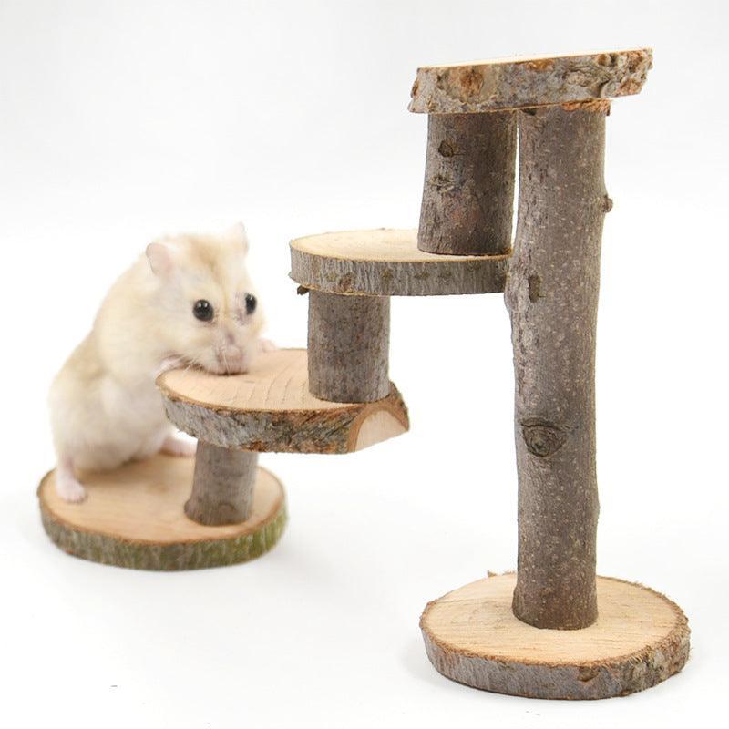 Wooden Apple Wood Hamster Climbing Ladder Toy.