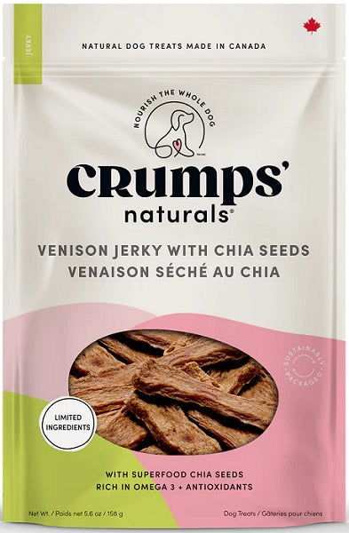 Crumps Naturals Venison & Chia Seed Jerky Dog Treats