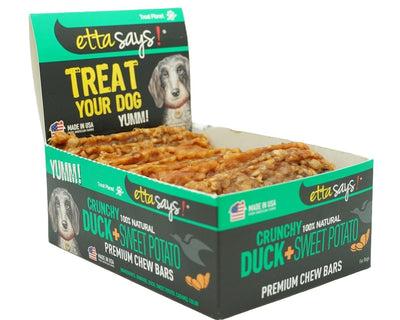 Etta Says Crunchy Duck Chew Bars Dog Treats 12 ct