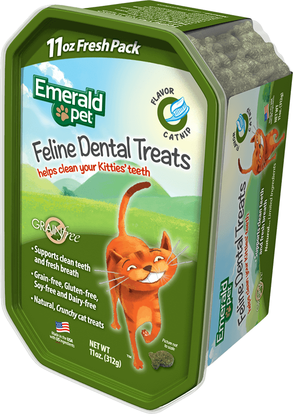 Emerald Pet Feline Dental Cat Treats Catnip 11 oz