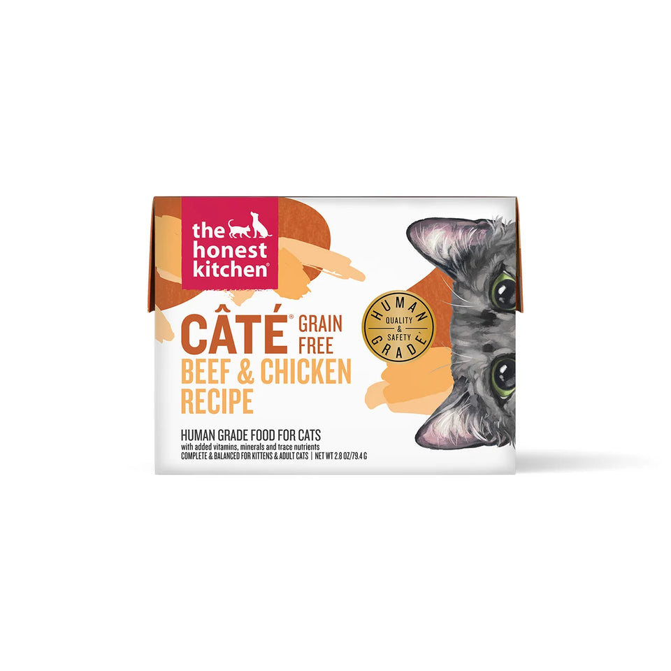 The Honest Kitchen Cat Cate Grain-Free Pate Beef & Chicken, 2.8 oz 12 ct